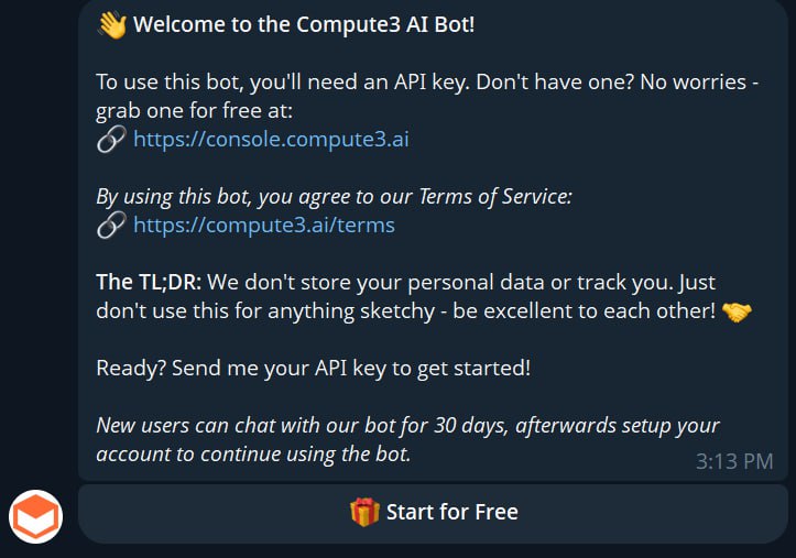 We made our bot free to try? Have you tried our bot yet? 🌋 t.me/compute3bot