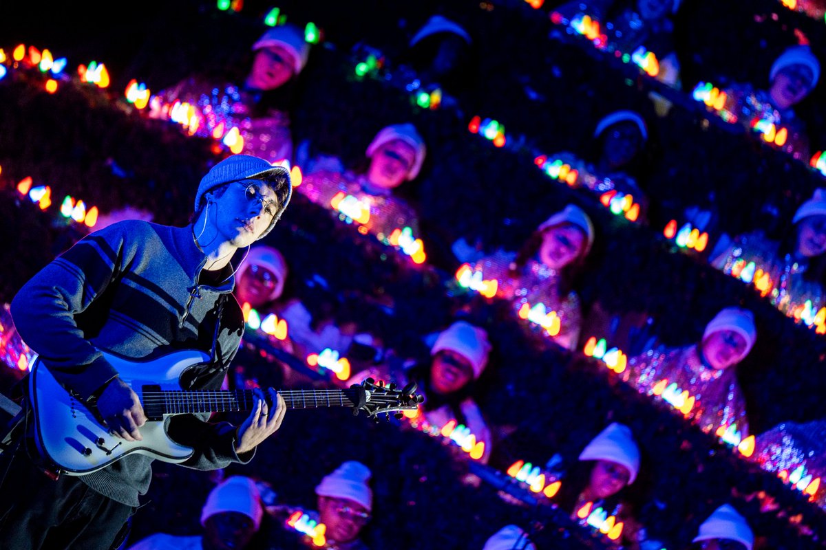 Spectators gathered to watch a musical and dance performance during the 93rd annual Belhaven Singing Christmas Tree at Belhaven Bowl Stadium in Jackson, Miss., on Friday, Dec. 5, 2025. 📸 for <a href="/clarionledger/">Clarion Ledger</a>