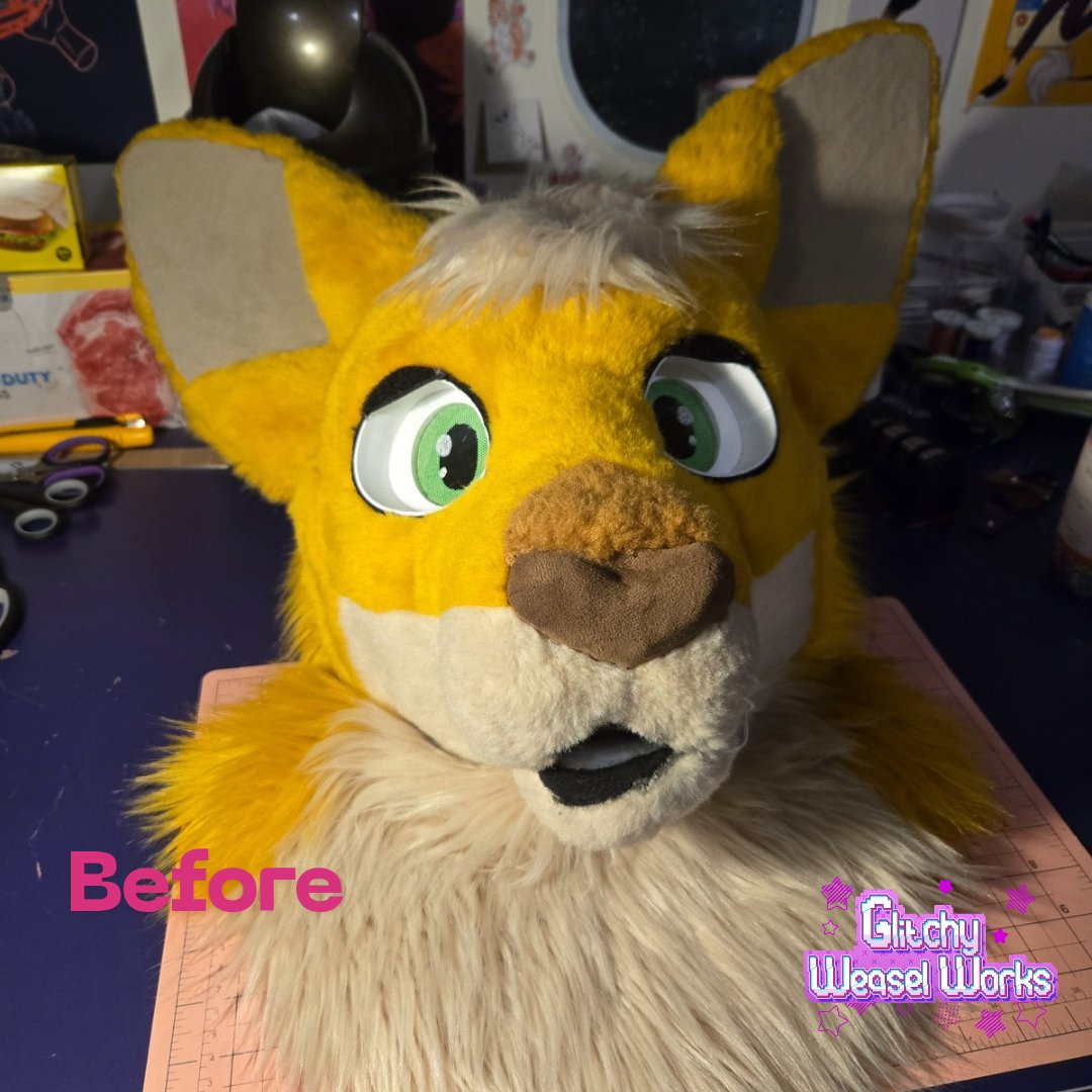 Eddie the Roo got a few touch ups at GWW! ✨️

New upgrades:
× New Foam Core Mohawk
× New Lashes
× New Set of Eyelids
× Added Ear Tufts
× Added Eyebrows
× Adjustments Made to his Cheeks and Muzzle
× A Spa Day (Fur Brushed, Slight fur touch ups, Holes repaired).