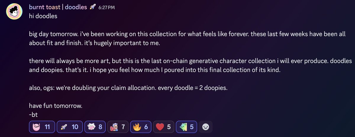 Big for OG <a href="/doodles/">doodles</a> holders •⁠ ᴗ ⁠•

1x OG Doodle = 2x Doopies

More Doopies for us! 🔥