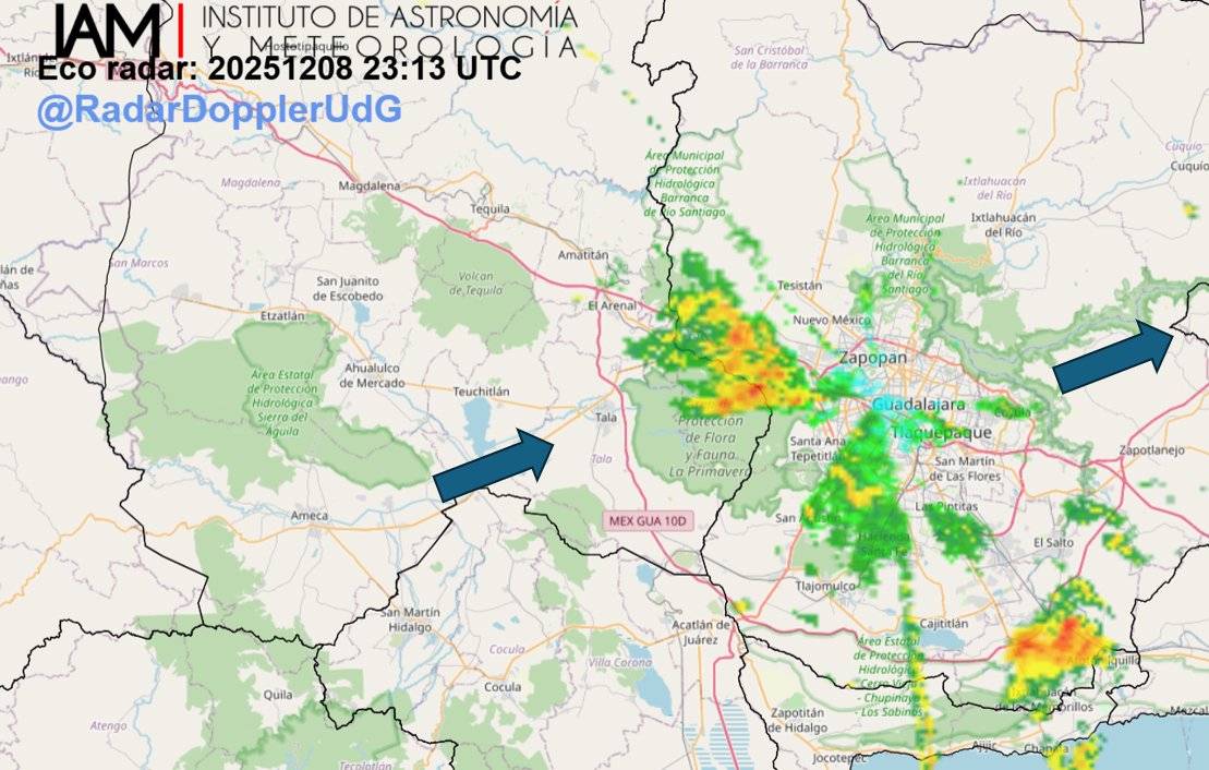 Continúan las tormentas en el interior del estado/área metropolitana de Guadalajara

Se desplazan hacia el este/noreste