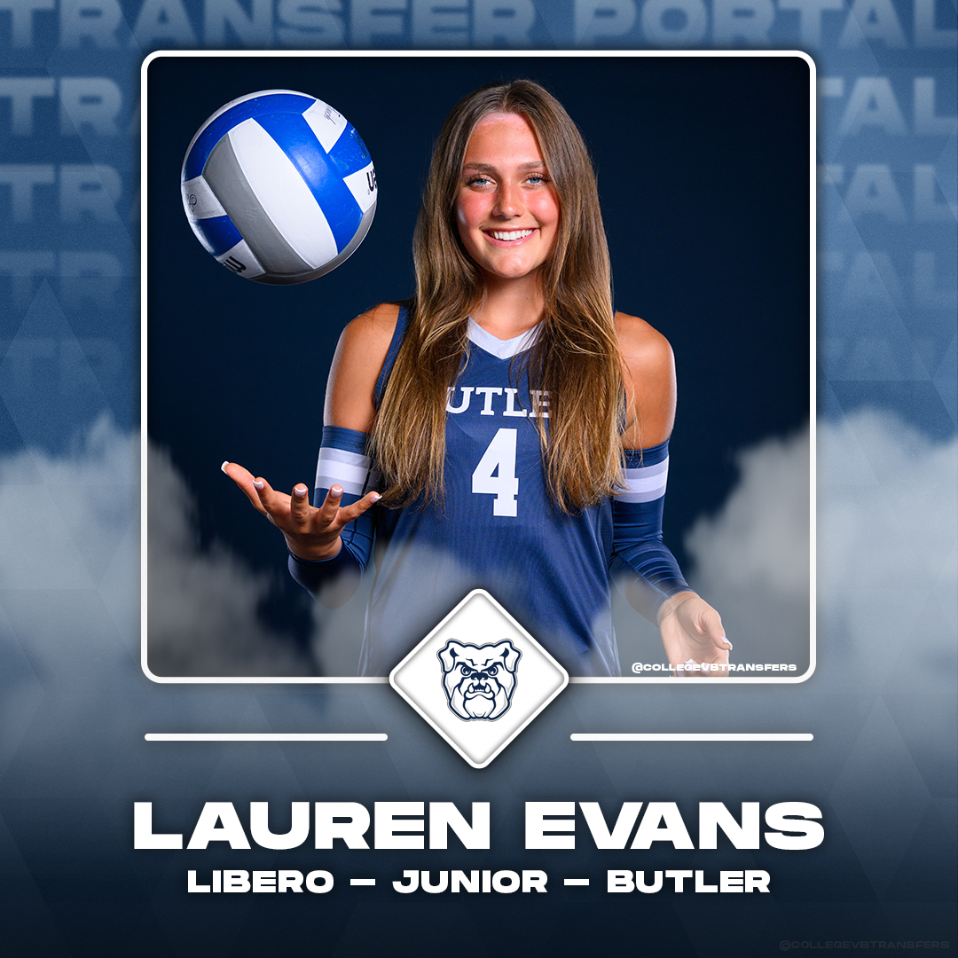 𝗜𝗻 𝗧𝗵𝗲 𝗣𝗼𝗿𝘁𝗮𝗹

✏️: Lauren Evans
🏐: 6’0” LIBERO
🎓: JUNIOR
📍: Butler
🏠: Indiana

#CollegeVBTransfers | #NCAAWVB