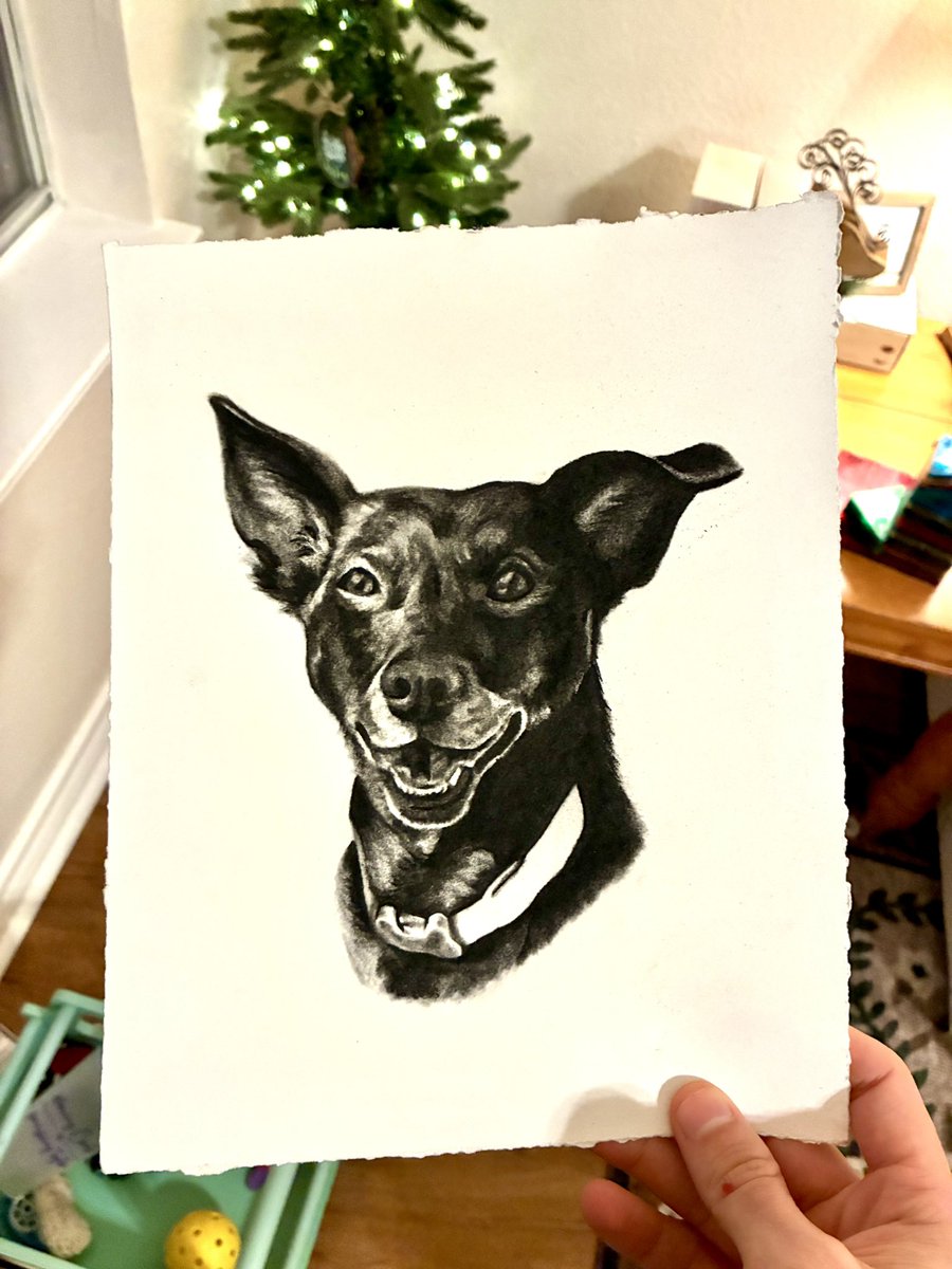 Wife (right) and I (left) both had Christmas commissions this week. It’s fun being married to an artist!