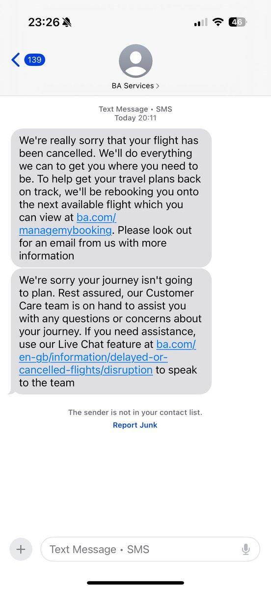philipmould's tweet photo. So, after 4 hours of being stuck beyond passport control at Copenhagen airport after a cancelled flight by @British_Airways I get this. 4 damn hours later with no ground staff, emails or anything to assist in meantime. So depressing to see/feel how far BA have sunk. https://t.co/3dIHfOR5zZ