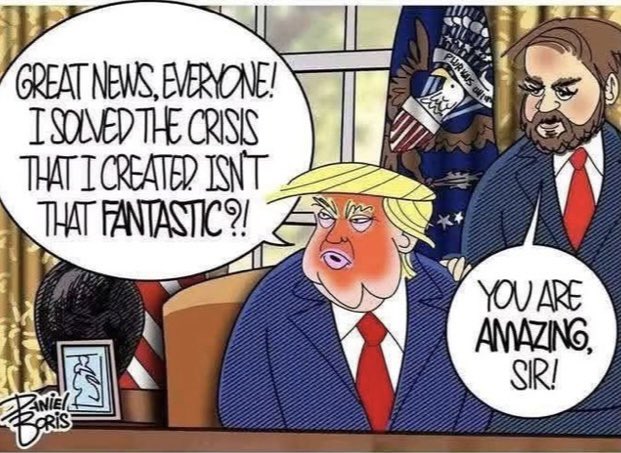 marlene4719's tweet image. Trump on farm bailout:
“Because of the tariffs, this is possible.”

Reality check:   It was Trump’s tariffs that made a bailout necessary in the first place.