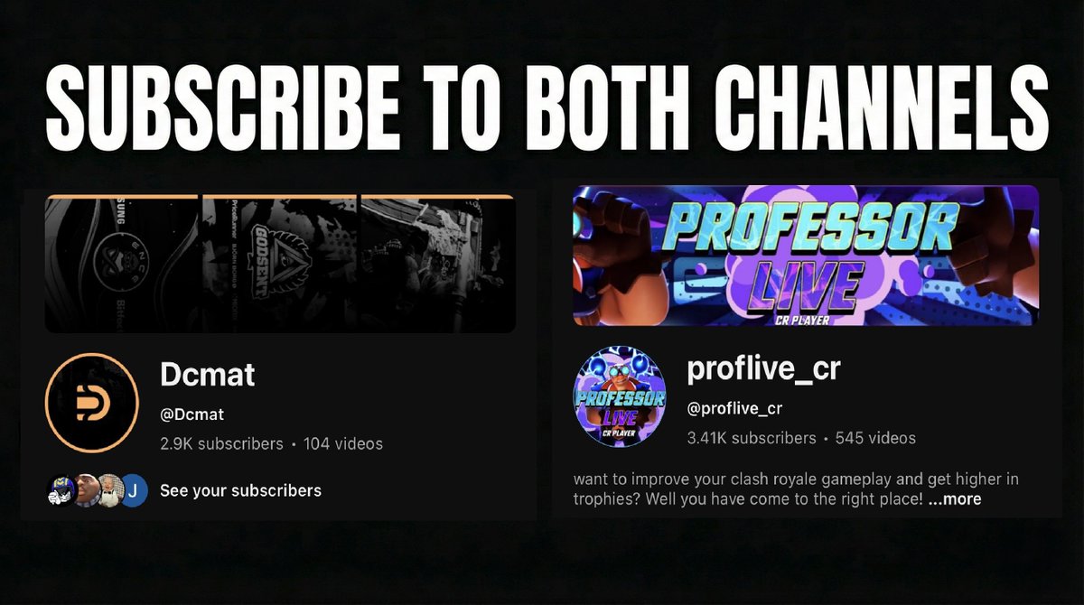 Dcmat's tweet photo. 🔔 Here are the SUBSCRIBE links to enter the giveaway:

🔴 Subscribe to Dcmat:
https://t.co/3FU2aT5kkc

🔴 Subscribe to Professor:
https://t.co/iwUYQI3hqy

🍀 Bonus Luck 🍀
📺 Follow me on Twitch: https://t.co/YDn1nSE6br

Once you've subbed, comment proof + the emote you want. https://t.co/eFziLJk4LU