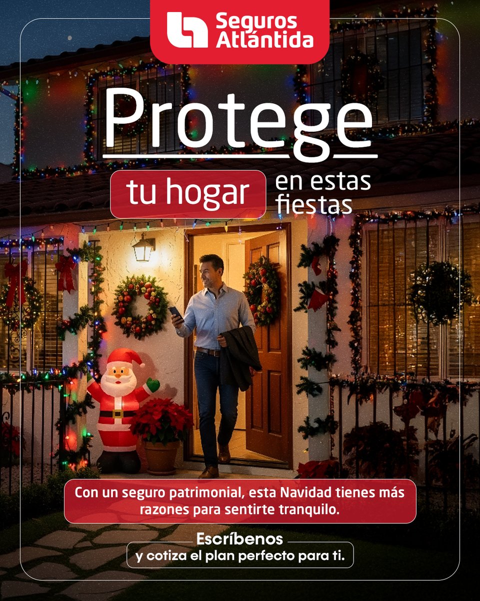🏠 Esta Navidad, protege tu hogar con la tranquilidad que solo un seguro patrimonial puede darte, para que disfrutes cada momento sin preocupaciones.

🔒 Cotiza hoy y elige la cobertura perfecta para ti:
👉 segurosatlantida.com/40-aniversario/

#SegurosAtlántida #SegurosALaObra