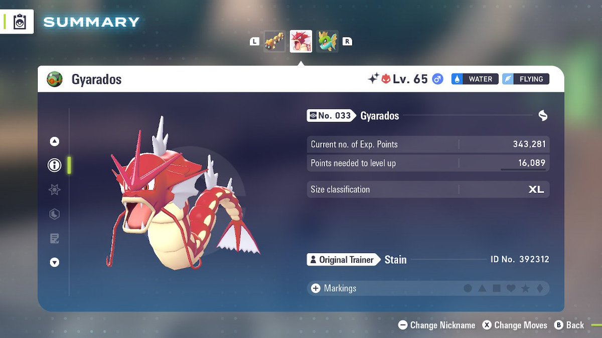 SH_Stain's tweet photo. Full Odds Shiny Alpha Gyarados after 4476 Alpha encounters on Phase 7 for Shiny Dragonite from the Zone 20 Alpha Roulette! Onto Phase 8! https://t.co/44czPdicCi
