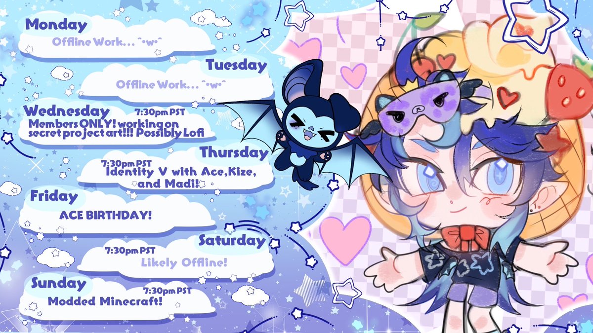 IvanBlueblood's tweet photo. Weekly Schedule!!!π¦πͺ
Dec 8 - Dec 14
General: #IvanBlueblood
Live: #glamrocklive
Art: #Ivanbluebrush
Assets: #BluebloodAssets
Meme: #IvanBluepers
NSFW: #Ivantyew
Thumbnail: #ivanbluenail
Clips: #Ivancaught
Mascot: #Ivampie
fan sonas: #IvampieSona
miscellaneous: #Ivampile https://t.co/I5tTs0AMvr
