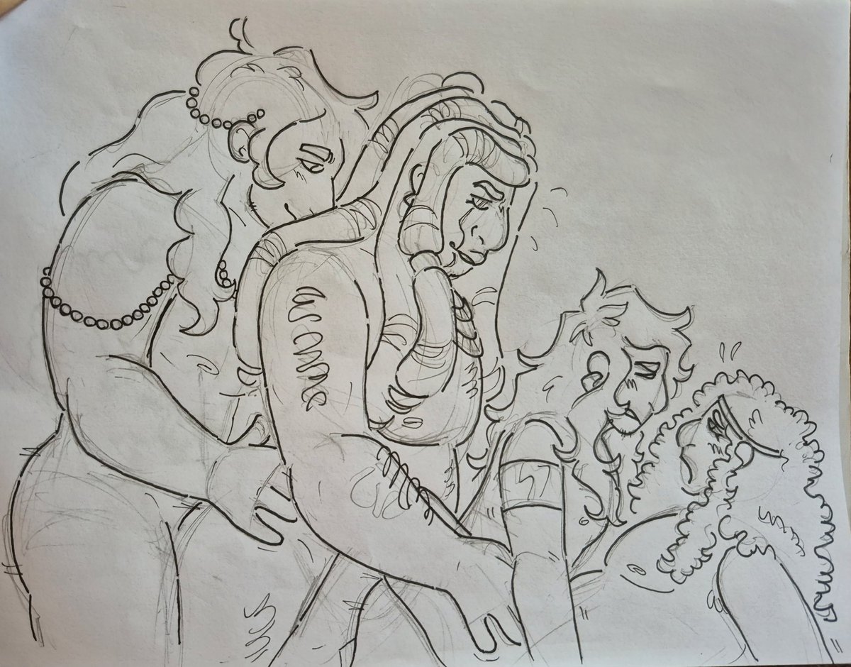 butchwerewife's tweet photo. Fanart for Trouble (https://t.co/0ytH52RsXm) by @friendlyforrest! This was such a fun fic to read and this was a very fun piece to draw too. Antieurytelestratus anyone... https://t.co/2VSmiLCJNj
