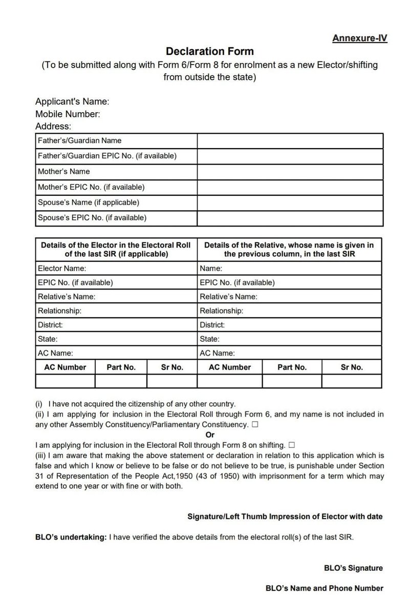 अभी SIR के वक्त Enumeration Form फार्म सिर्फ वही लोग‌ भर रहे थे
जिनका नाम मौजूदा वोटर लिस्ट में शामिल था

लेकिन‌ ऐसे लोग जो 18+ उम्र के हैं
फिर भी उनका नाम Voter List में नहीं है 

वो लोग 
16 December 2025 से 15 January 2026 के बीच अपना‌ नाम SIR में जुड़वा सकते हैं 

अगर वो इस 30