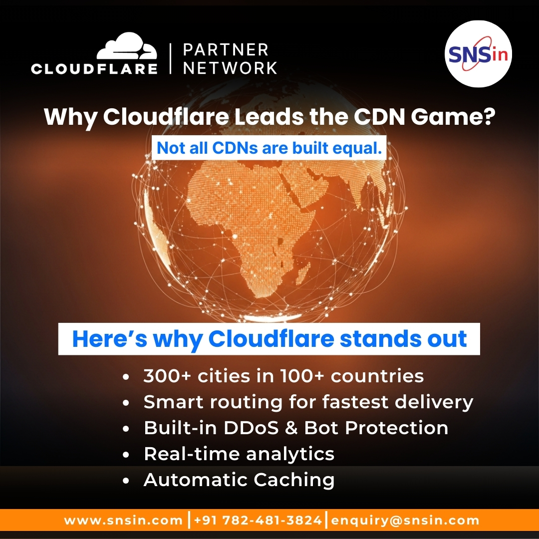 Why Cloudflare Leads the CDN Game 🚀

Not all CDNs are equal — Cloudflare stands out with unmatched speed, uptime &amp; security. It’s more than a CDN; it’s a performance + protection powerhouse.

👉 Talk to SNS to level up your website.

#CloudflarePartner #SNSIndia #DDoSProtection