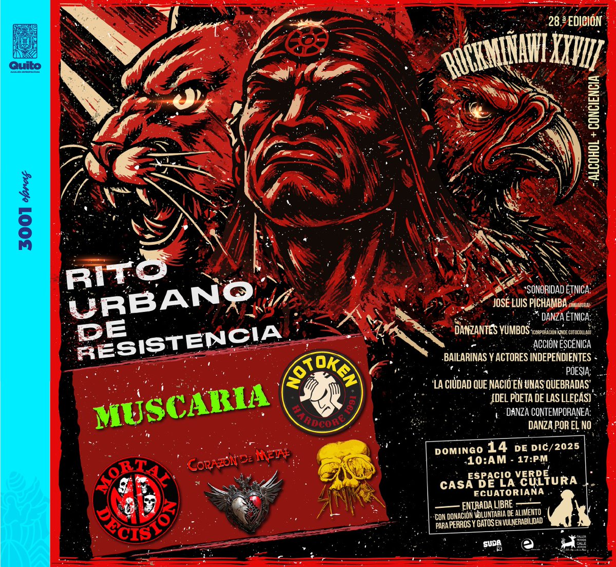 "No te arrugues cuero viejo que te quiero pa' tambor 🥁". Este domingo 14 de Diciembre 2025 estaremos en Quito en el más grande Ritual de Resistencia de Latinoamérica"ROCKMIÑAWI", bienvenidos todos.