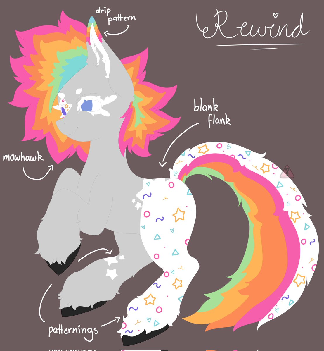 https_unkn0wn__'s tweet image. rewind  👾
the rainbow arcade fox~ who also has a pony version too !

should i make them a human version too ?