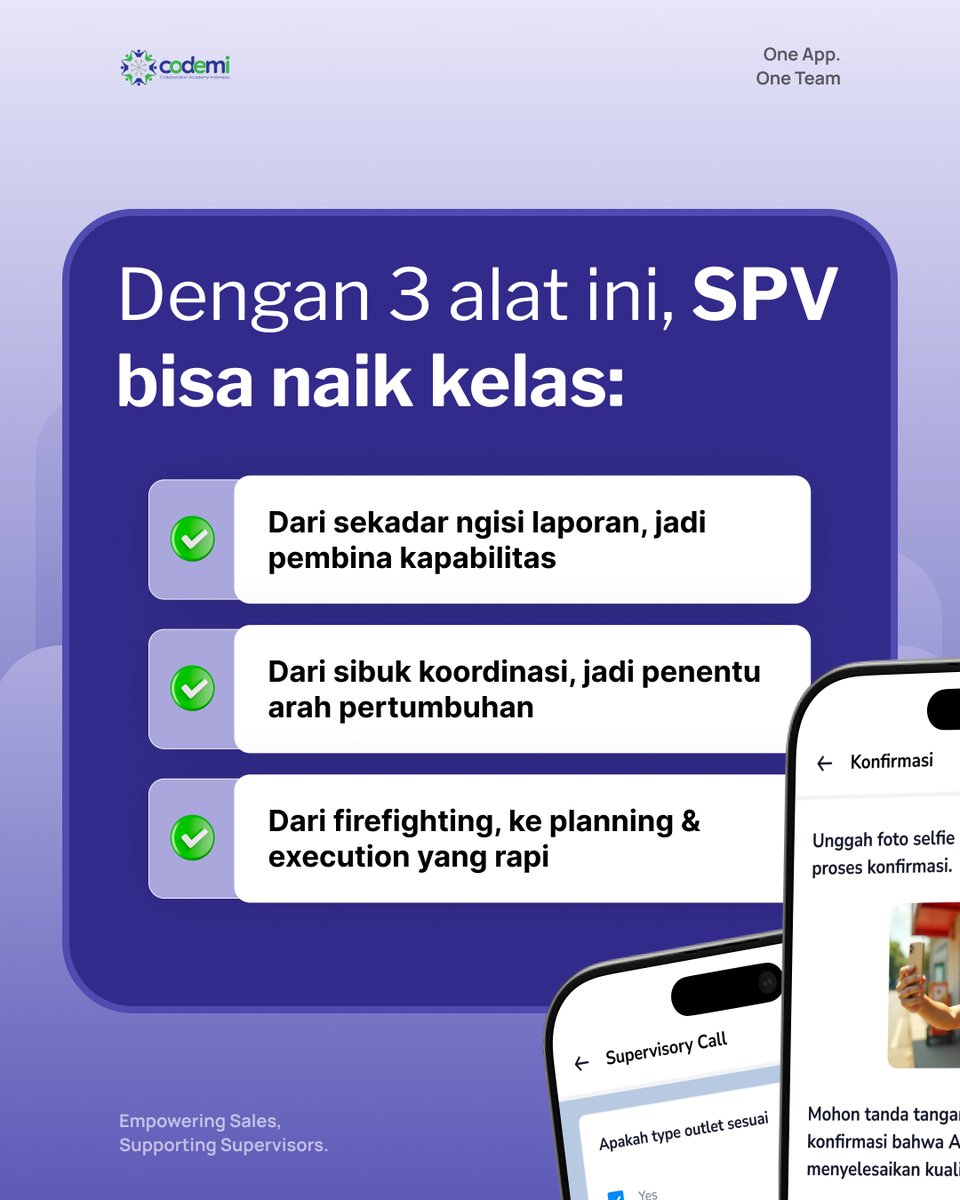 CodemiID's tweet photo. Evaluasi Bukan Cari Salah, Tapi Bikin Tajam! Ahmad: "Kalau salah, bilang. Kalau benar, rayakan." Dengan Tandem, review jadi powerful karena pakai checklist objektif berbasis indikator perilaku.

#salesman #sales #work #supervisor #FMCG #TDS4inKL #Doyoung #JUNGWOO https://t.co/WVGLSgFYUG