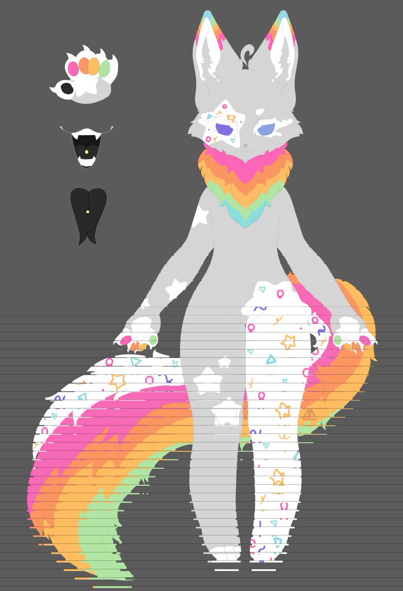 https_unkn0wn__'s tweet image. rewind  👾
the rainbow arcade fox~ who also has a pony version too !

should i make them a human version too ?