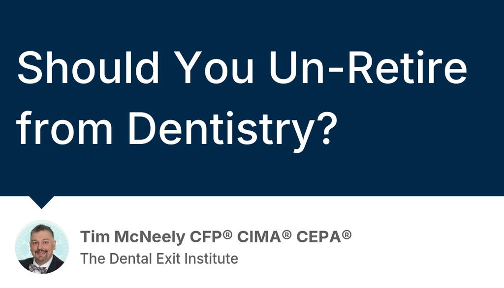 timmcneely's tweet image. Either way, existing trusted relationships in the dental community can help you build the foundation of your unretired life.

Read more 👉 lttr.ai/Al5Gh

#ChangingRetirementLandscape #FinancialImplications #DentalPractice