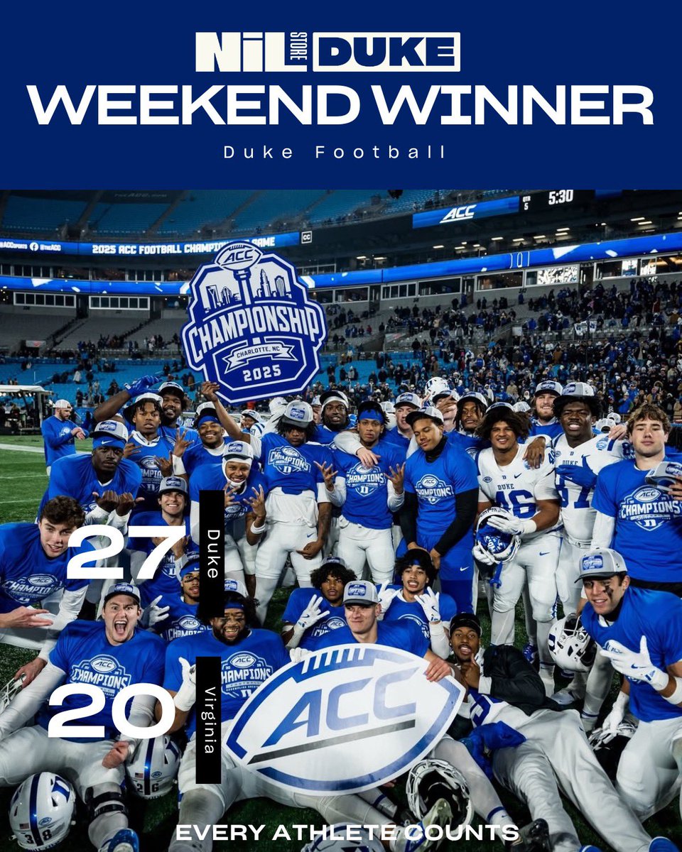 DukeNILStore's tweet image. Wasn’t even a question who we had to consider our weekend winners this week. Still can’t get over this amazing team and win🔥 

SUPPORT DUKE FOOTBALL THROUGH THE NIL STORE NOW