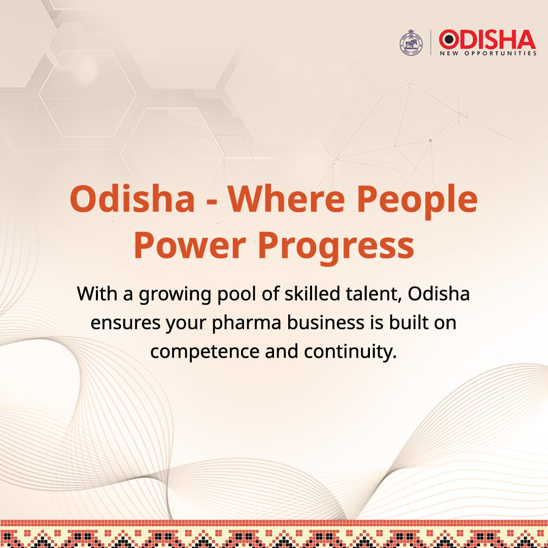 Odisha is building a strong, industry-ready pharma workforce with focused skilling and solid talent support.
Register to be a part of the #OdishaPharma Revolution: forms.office.com/Pages/Response…
#InvestInOdisha #InvestInFuture #SamrudhOdisha