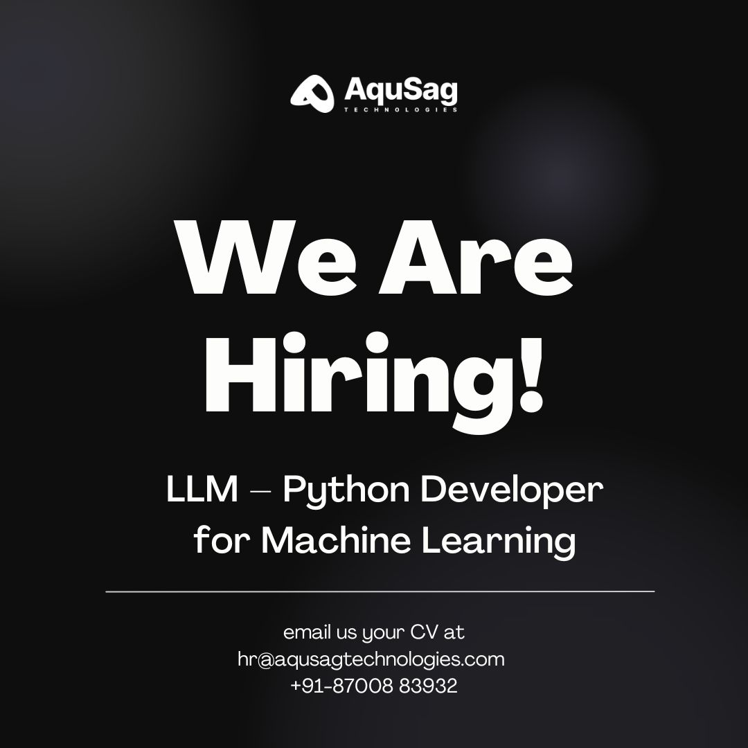 aqusag's tweet image. 🚨 We’re #hiring : LLM – Python Developer (4+ YoE) 🚨
Remote | Contractual | Salary: Up to INR 1,20,000/month

Join our AI &amp;amp; ML team and solve challenging coding problems! Python, algorithms &amp;amp; competitive coding skills required.

🔗 aqusag.com/jobs/detail/ll…

#PythonDeveloper #job