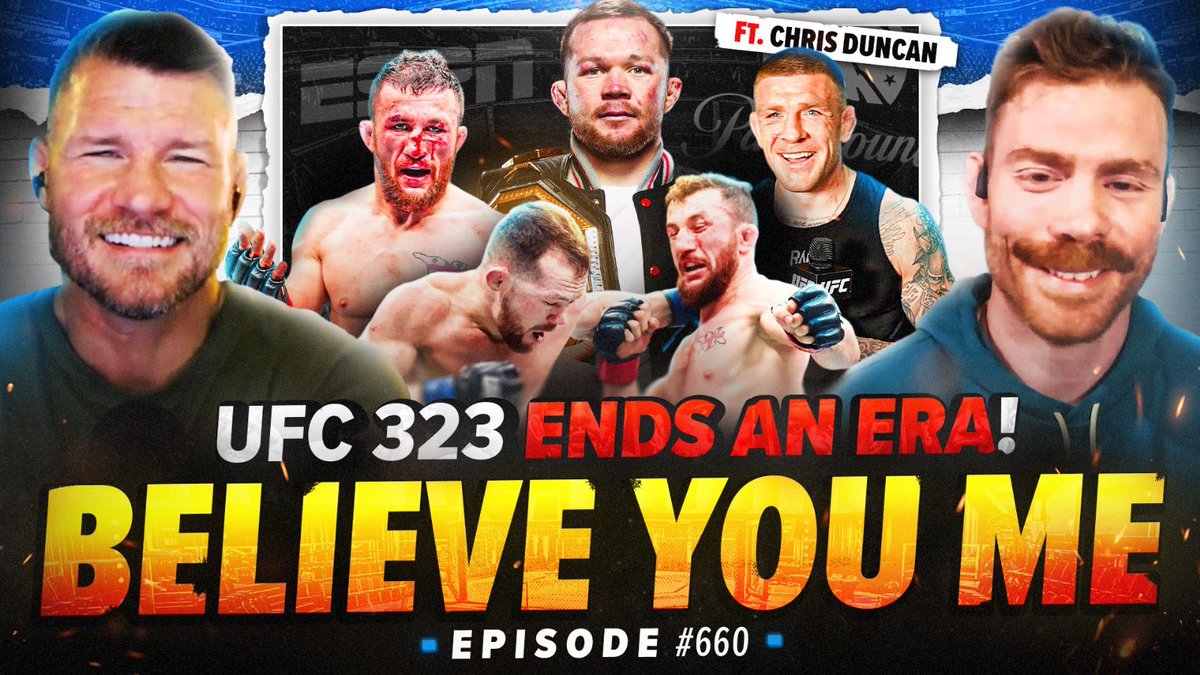 BYMPod's tweet image. It's a BRAND NEW #BelieveYouMe with @bisping and @felderpaul talking all the action at #UFC323 from the title changes to the incredible first round finish from guest @theproblem155 plus crazy fight bookings and so much more!

Full Video Here:

youtu.be/ahlCXIV4HH4?si…
