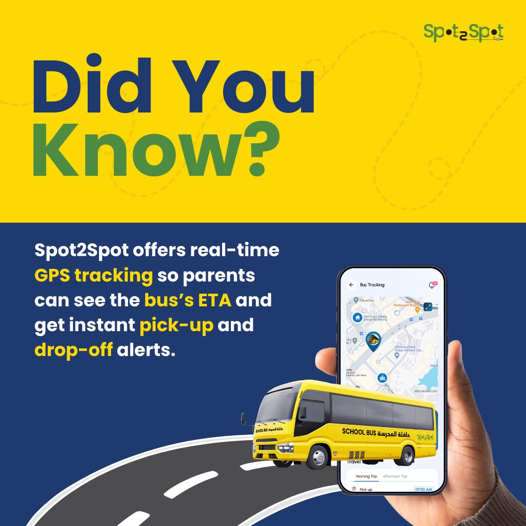 sts_gcc's tweet image. 💡 Did you know?

Parents can track their child’s bus in real time, view the estimated time of arrival (ETA), and receive instant pick-up and drop-off alerts. 💛

#STSGroup #SmartTransport #SustainableTransport  #CommunityEngagement #SafeTimelySmart

💡 هل كنت تعلم؟

يمكن…