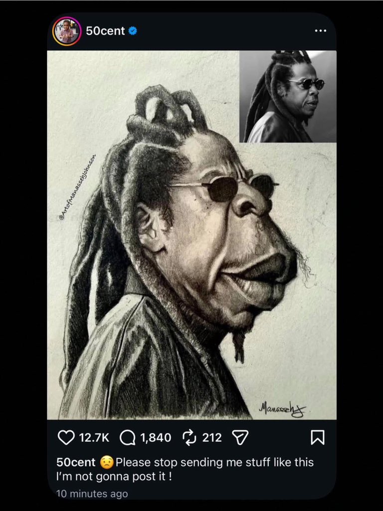 #50Cent says people must not send him stuff like this, he ain’t gonna post it… 🤔