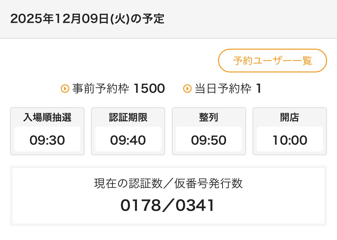 スーパーホールの抽選と認証人数を聖飢魔IIの蝋人形の館のリズムに乗せ