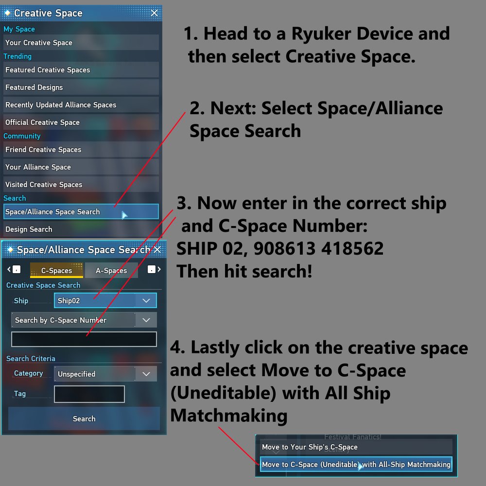 We Have moved to a All ship Creative Space! 

CastDay is this Weekend!
📅Being held on: Sat 13th
🕐Staring at 13:00/ 1:00 pm UTC
✨Theme is: Winter, Holidays
🌎Located at: SHIP 02,  908613 418562
🥳Everyone is invited

#PSO2NGS #PSO2 #PSO2CASTDAY #PSO2GLOBAL #PSO2_NGS_SS