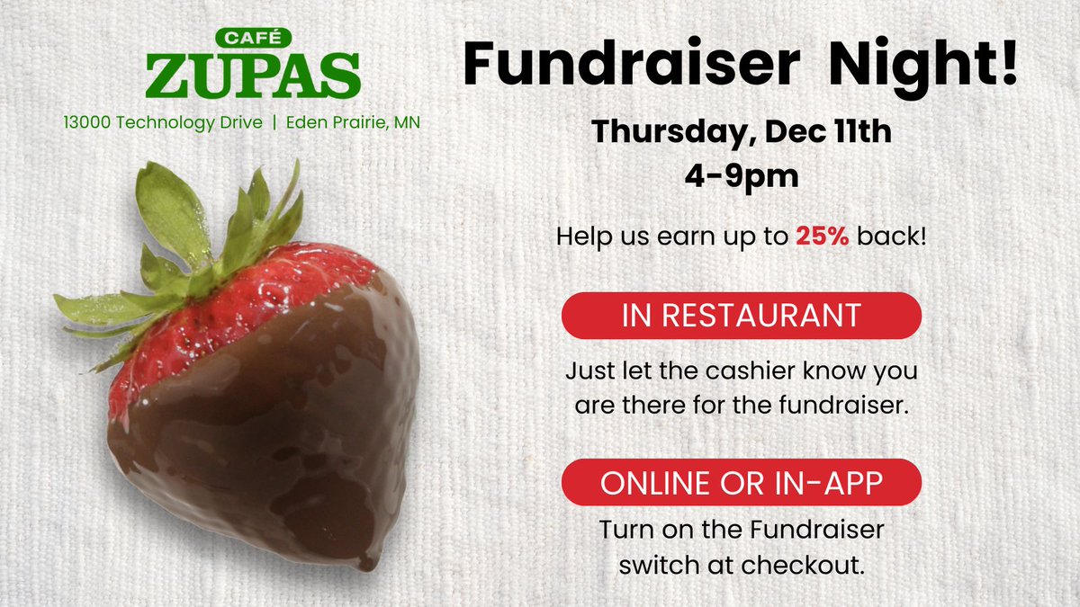 BaseballEP's tweet image. Save the Date! ⚾+🥗=😍 EPBA Fundraiser on Thursday Night at Cafe Zupas!