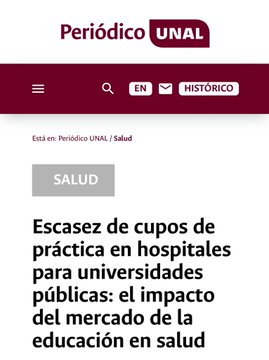 jfernandogalvan's tweet photo. El mercado de la educación en salud pone en riesgo los cupos de los estudiantes de las carreras de la salud de nuestra @UNALOficial  y de otras universidades públicas. Lee el análisis completo de la problemática y sus soluciones en el siguiente enlace: https://t.co/oyB32eaURE #CuposParaLaUPublica