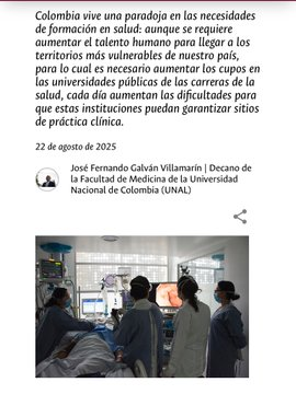 jfernandogalvan's tweet photo. El mercado de la educación en salud pone en riesgo los cupos de los estudiantes de las carreras de la salud de nuestra @UNALOficial  y de otras universidades públicas. Lee el análisis completo de la problemática y sus soluciones en el siguiente enlace: https://t.co/oyB32eaURE #CuposParaLaUPublica