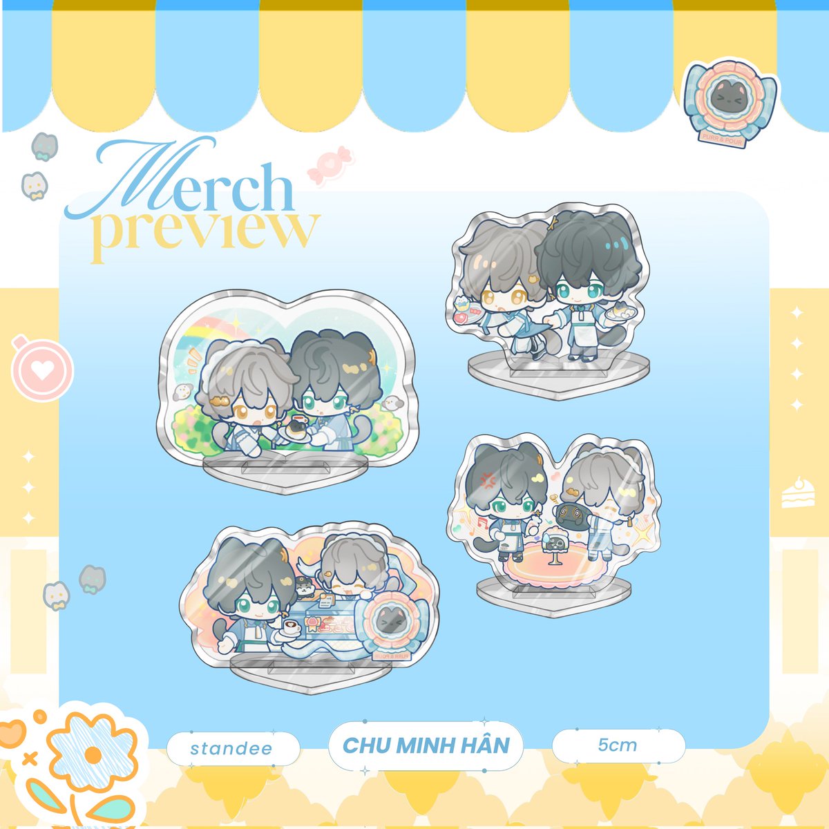 dtenl99's tweet photo. ◤Merch Preview◢

😏🫵🏻 Look what’s peeking out on the pastry shelf! Hurry and grab a Green Apple Oolong Tea at PURR&amp;POUR to receive an adorable limited standee gift!

Artist: @Huskymeowmeow77
#DanCaeitabooth #PURR_POUR
#Dancae #丹穹 https://t.co/VEMDrM0GXv