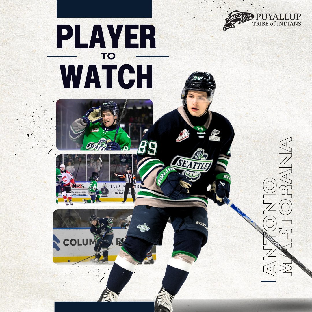 This week's Player to Watch, presented by <a href="/puyalluptribe/">Puyallup Tribe</a>, is #89, Antonio Martorana.  Marty leads the team in points with 16 goals and 18 assists in 26 games 👏👏