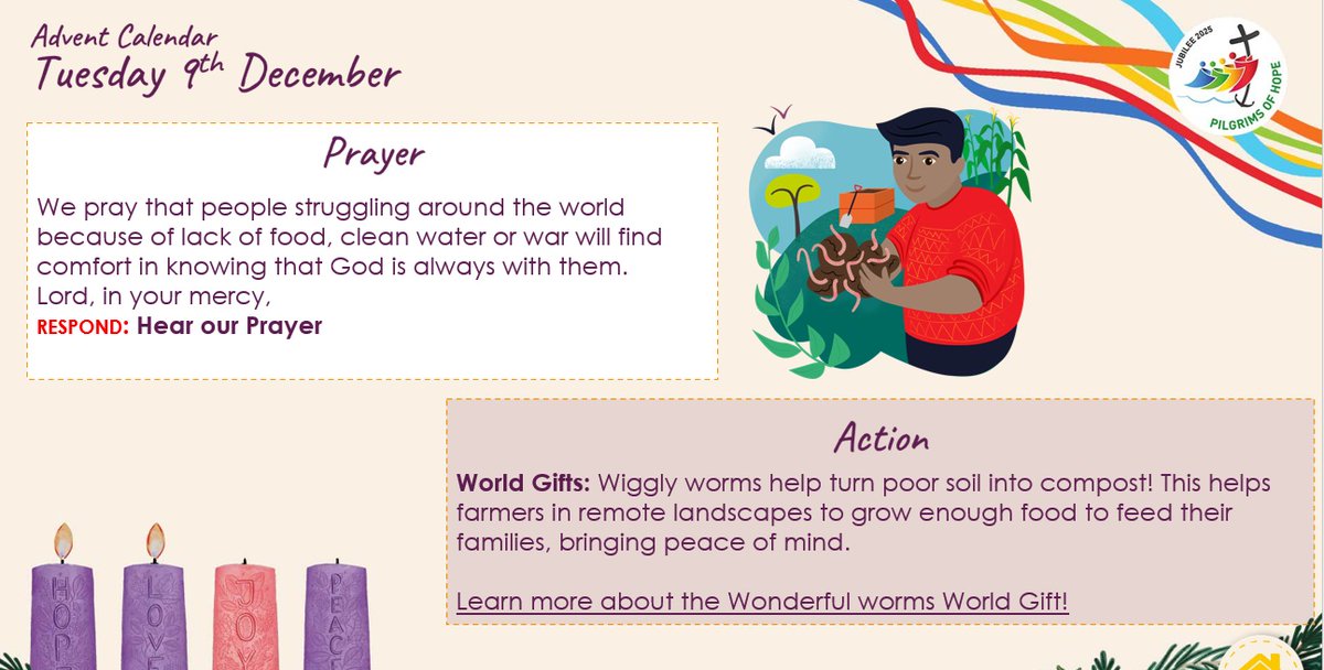 In today's #AdventCalendar for children, we reflect on the ways that we can comfort someone when they are upset. 

For today's activity, we suggest playing our game, Building a Brighter World!

Find more reflections and activities this Advent➡️ cafod.org.uk/education/prim…