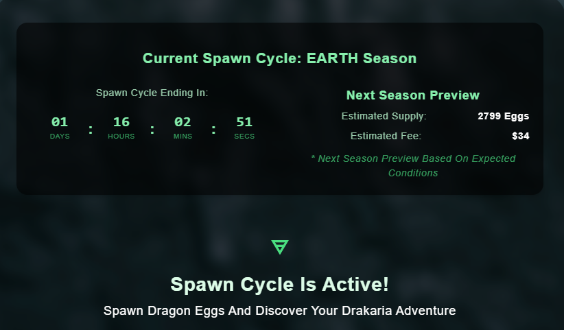 🔥 EARTH SEASON FINAL COUNTDOWN 🔥

1 DAY : 16 HOURS remain in this Earth Spawn Cycle.

Only 514 dragons left before we reach the 2,222 supply milestone and unlock the 10 Holiday Gateway Key rewards. 

The realm is moving fast.
The hatchery is roaring.
Dragons are hatching