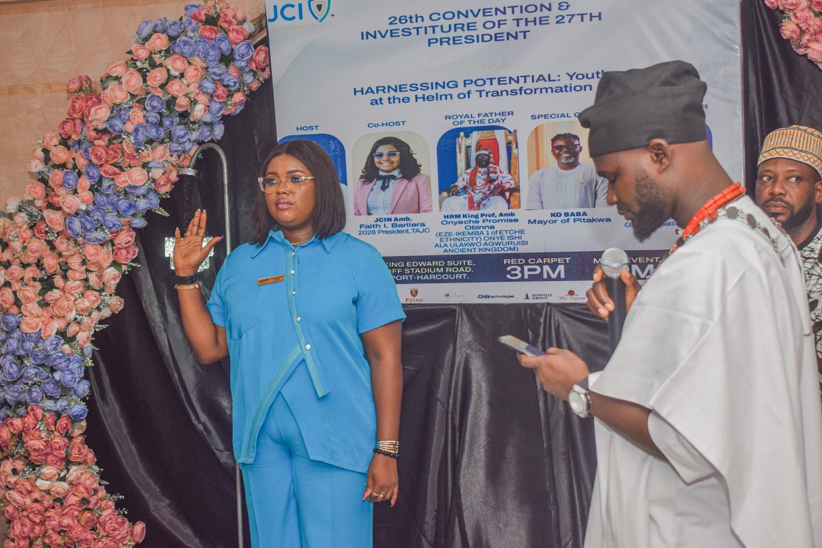 fabeth2003's tweet photo. Congratulations to my on my investiture as Jci Transamadi President 2026. Our mantra is Impact4change. Thank you @jcinigeria @JCI for an opportunity to serve.
#impact4change
#jci
#VIRALVIDEOS 
#fave https://t.co/t57ZICsgbU
