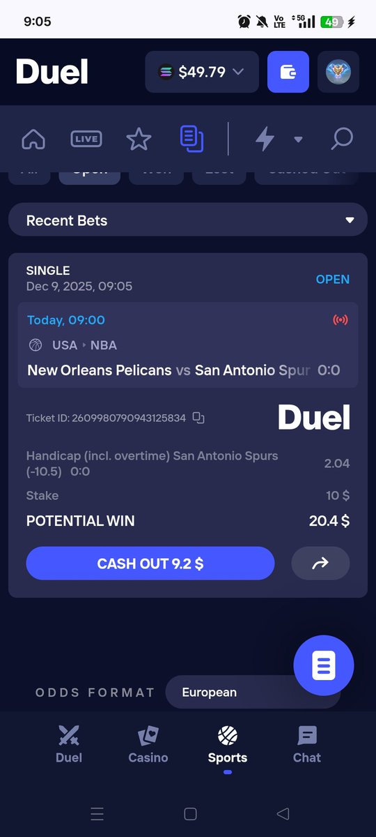 Duel Affiliates are out 🔥 today's NBA prediction!

Pelicans vs Spurs
Handicap -10.5 Spurs🎖️

duel.com/r/Kaboo_empire
Use code: Kaboo_empire