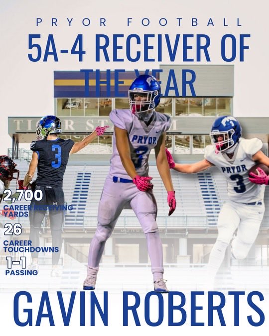PryorTigerFB's tweet photo. All-District Receiver of the Year! 🅿️🐅🏈 #DRAWTHELINE https://t.co/WvqfPlO210