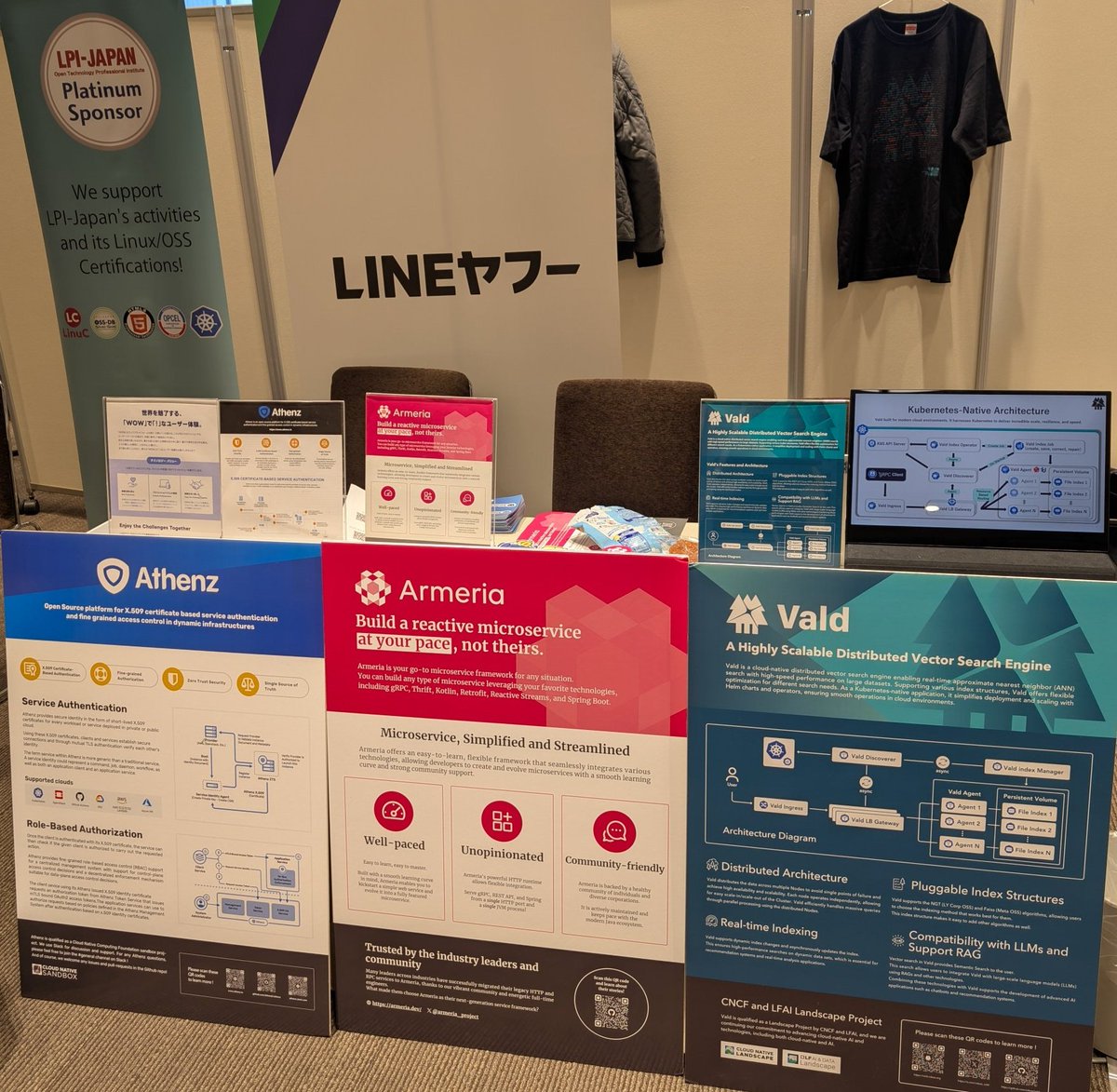 Day 2 at Open Source Summit Japan 2025! 🚀
Vald from LY Corporation is at the LINE Yahoo booth, showcasing our cloud-native distributed vector search engine for LLMs, RAG &amp; recommendations.
Drop by for tech chats and limited swag!
#Vald #VectorSearch #OSSJapan #OpenSource