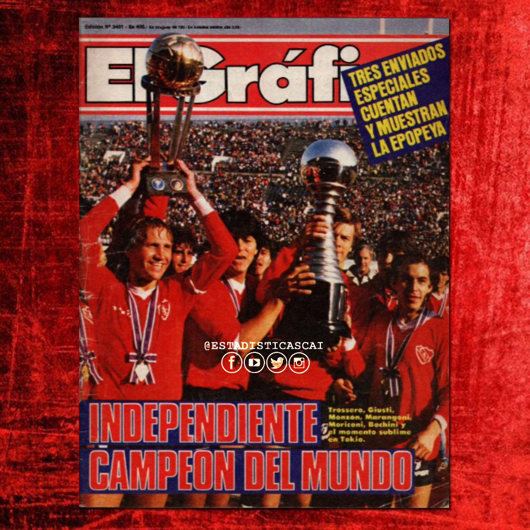 estadisticascai's tweet photo. #UnDiaComoHoy | 9/12/1984 #Independiente volvía a ser Campeón del Mundo! Los Rojos alzaban la Copa Intercontinental en Tokio ante #Liverpool. Triunfo 1-0 con gol de José Percudani https://t.co/0T7njCmf8G