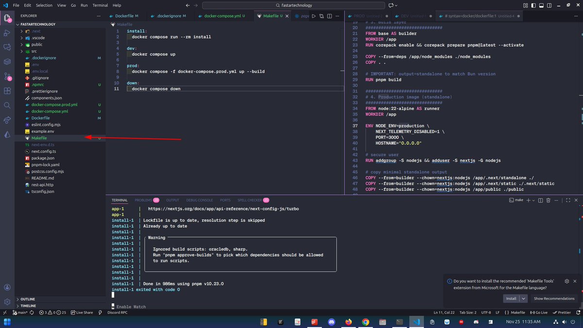 sheikmostafizur's tweet image. Explored Makefile today — simple commands, cleaner workflow.
Loved how it automates tasks like build, run, and deploy with just a few lines.
Another small boost for managing ERP, eCommerce, and education projects more efficiently.

#Makefile #Automation #DeveloperWorkflow