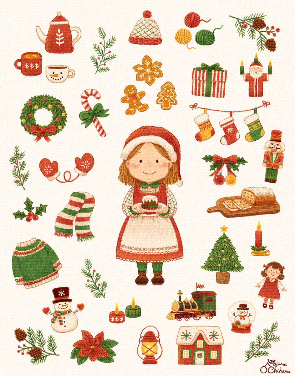 クリスマスの小物たち🧶

#クリスマスカードの日
#クリスマスイラスト
#illustration #Christmas