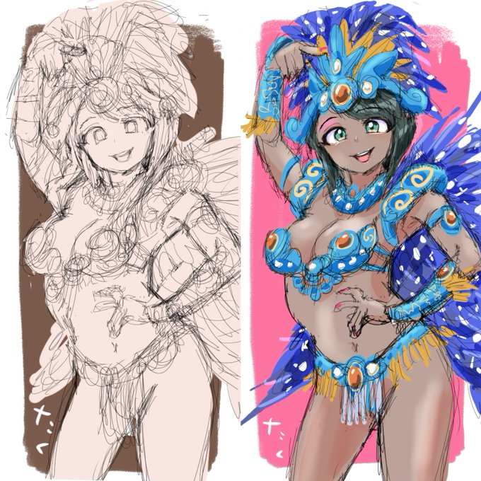 サンバガール55💃(ブラッシュアップ)再掲    
#イラスト #illustration 