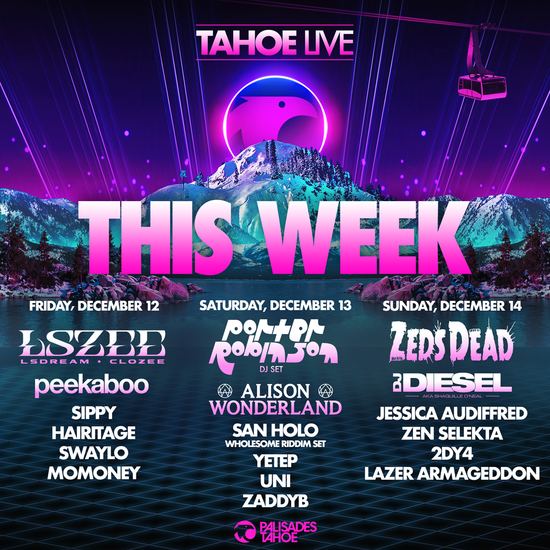 Grab your crew, Tahoe Live 2025 is less than 5 days away. ✨

Info + tickets >>> tahoelive.net

🪩 Dec. 12, 13, 14 
⛰️ Palisades Tahoe