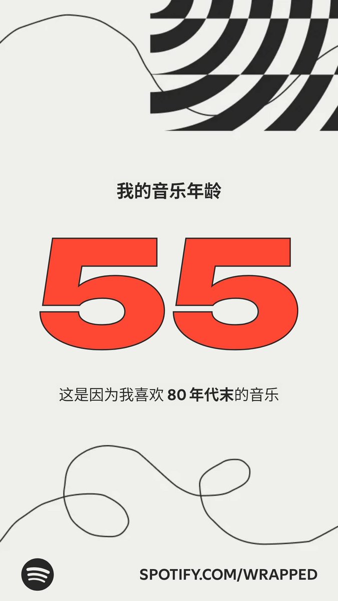 这是 #SpotifyWrapped 为我测算的音乐年龄。 
spotify.com/wrapped-share/…