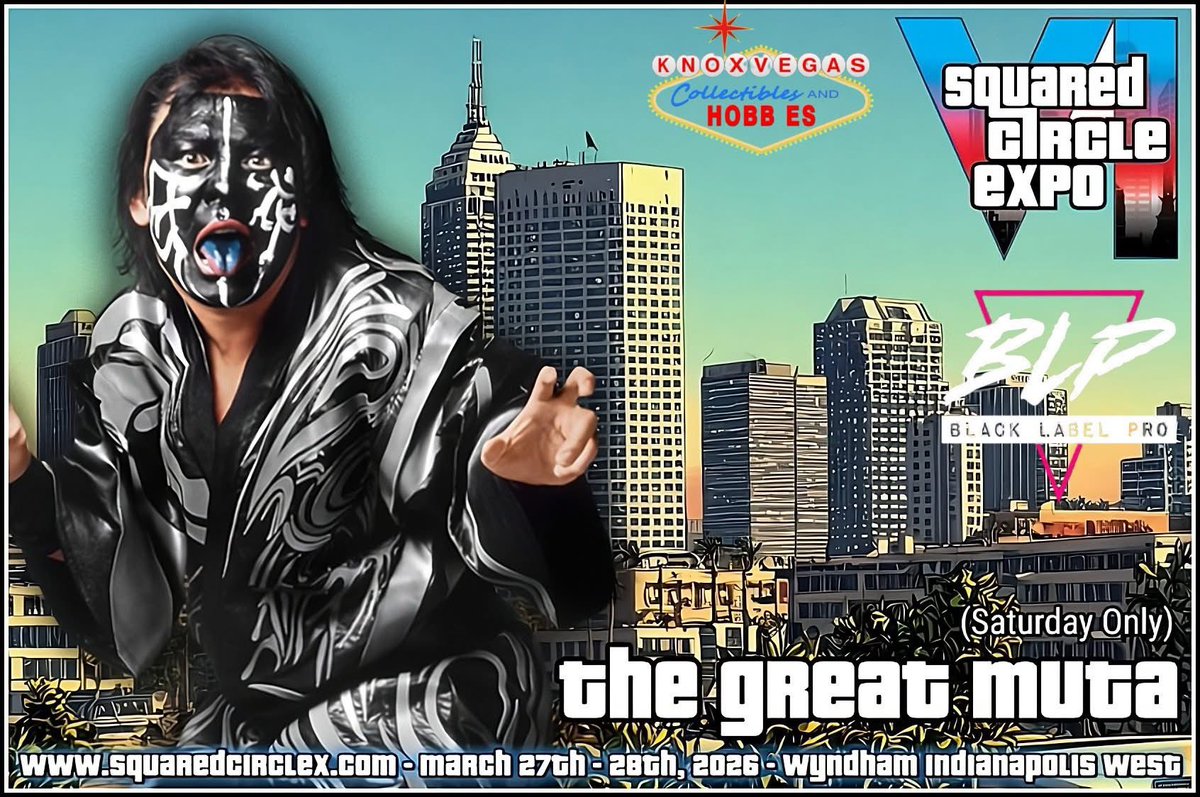 BLabelPro's tweet image. **SQUARED CIRCLE EXPO**

A rare meet and greet is set as for the first time at a convention in the US, nWo Japan members Masahiro Chono and Great Muta appear together.

Tickets for Squared Circle Expo at SquaredCircleX.com

Meet &amp;amp; Greet Tickets at nWoJapan.live