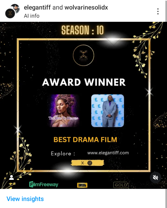 Check out "The Ride To Heaven" on Tubi and Amazon Prime. It has now won 11 film festivals thus far!!!!