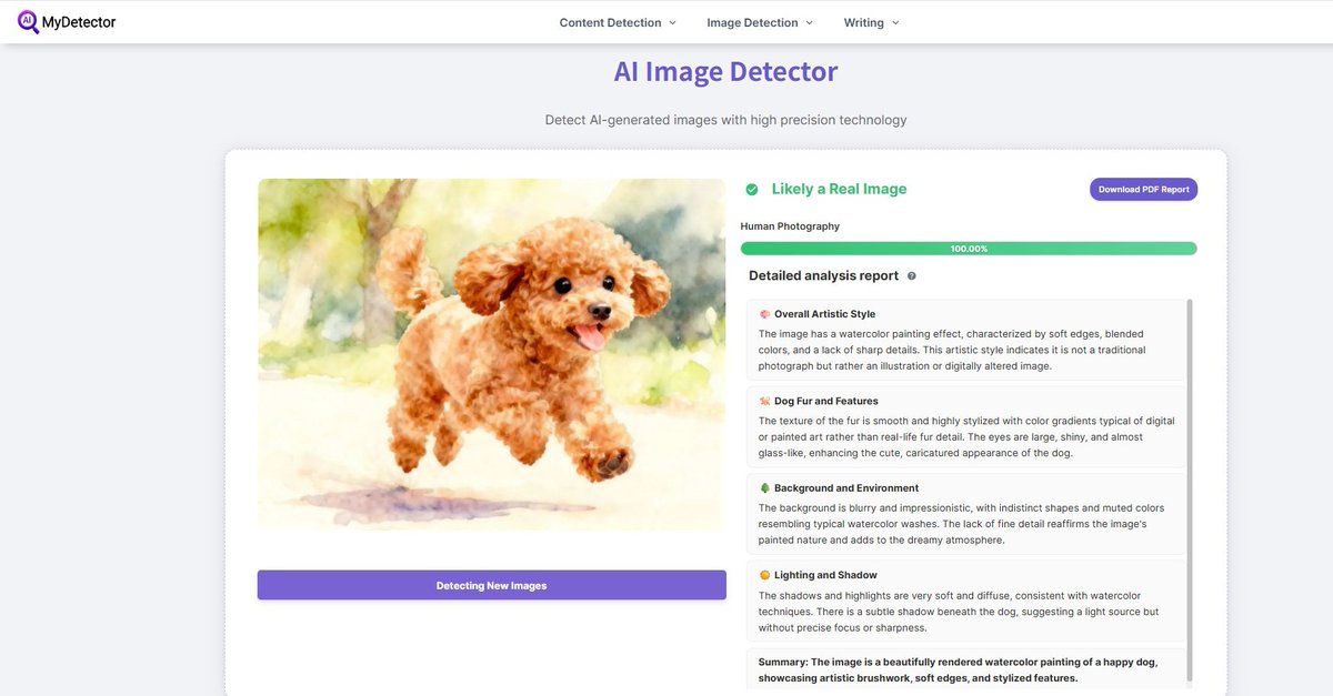 Gerçek ile AI tarafından üretilen şeyi ayırt edebiliyor musun? 
Ben her zaman AI videosuyla aldatılıyordum… aż MyDetector’ı tanıdım!
Yapay zeka tarafından yapılan resimleri tespit eden ÜCRETSİZ araç — hızlı, kolay ve etkili.
Kaçırmayın, hemen deneyin! 👇
mydetector.ai/ai-image-detec…