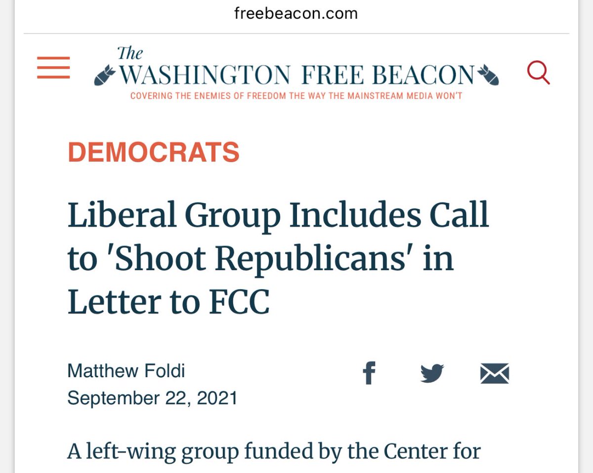 Your stenography for this radical group omitted key facts about them:

1. This leftist group petitioned the FCC to investigate &amp; “rein in” broadcasters simply for airing Trump’s press briefings in 2020.

2. “Are we going to have to shoot Republican[s] to reclaim our democracy?”